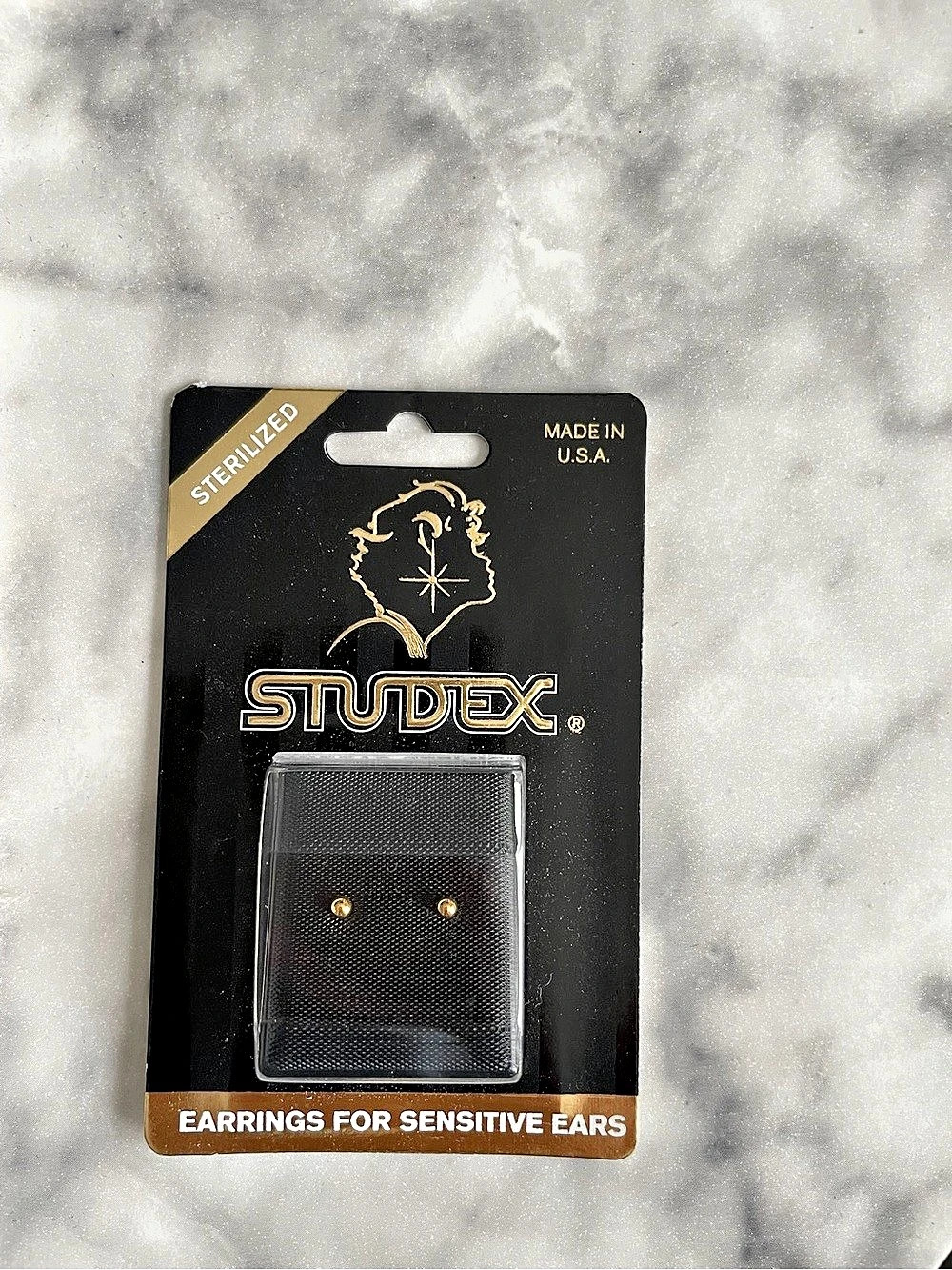 Studex Sensitive Sterilized Ball Fashion Studs Gold-Tone Earrings